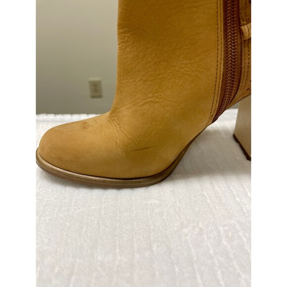 ANTHROPOLOGIE MISS ALBRIGHT Strappy Back, Laser Cut Leather Boots, Sz 7B - Picture 10 of 10